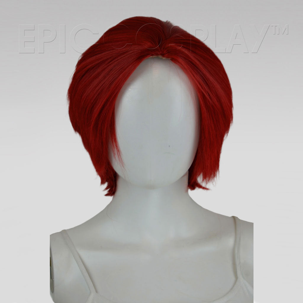 short dark red wig