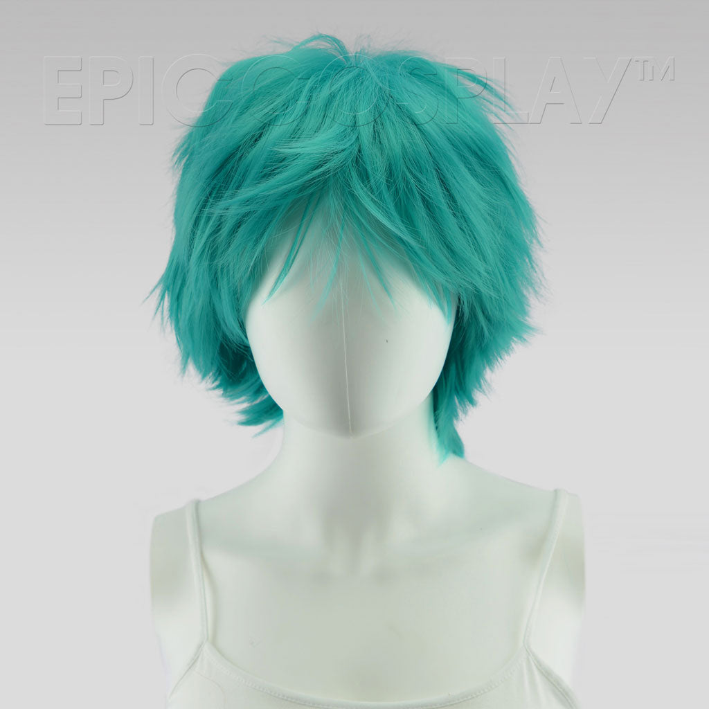 blue green cosplay wig