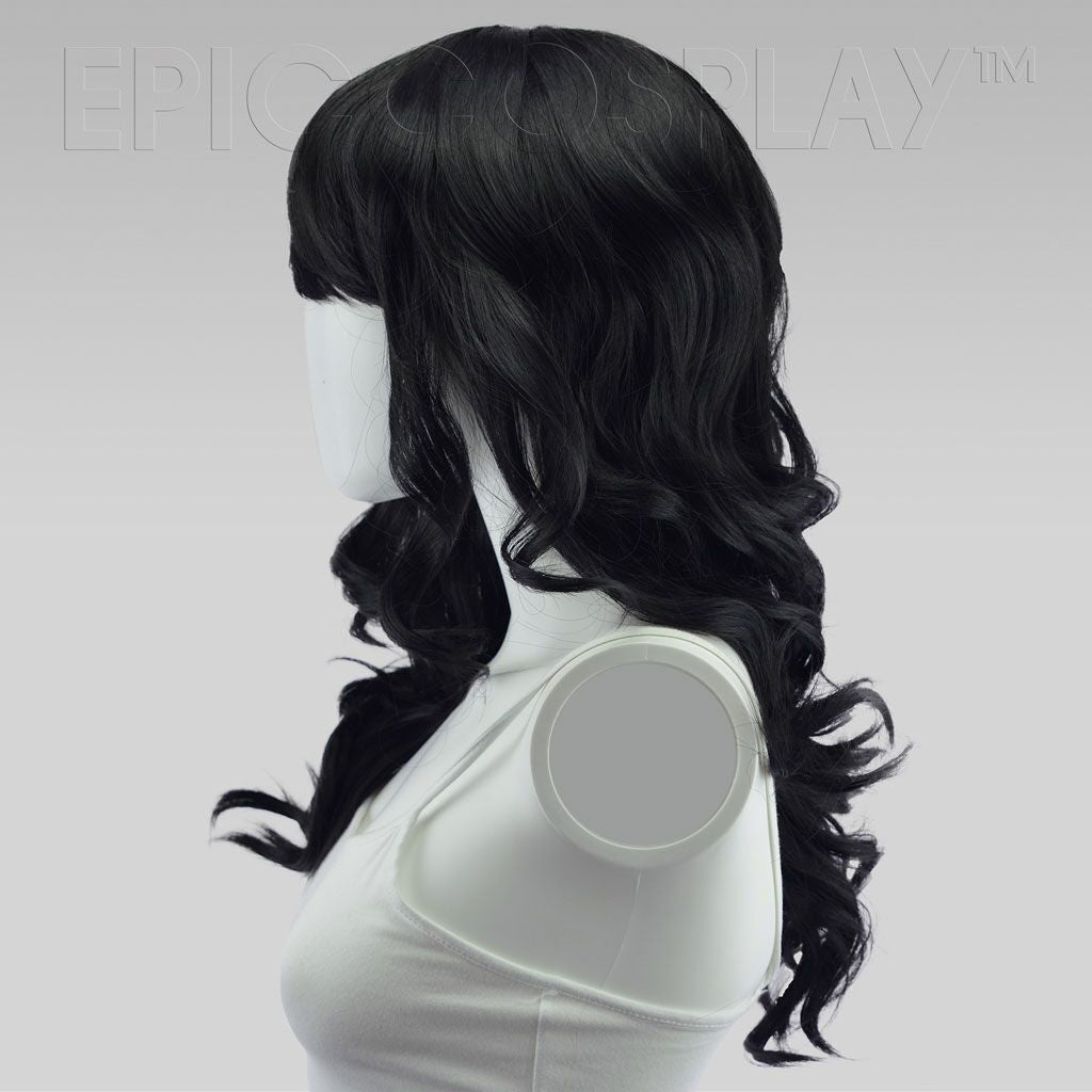 curly black long wig