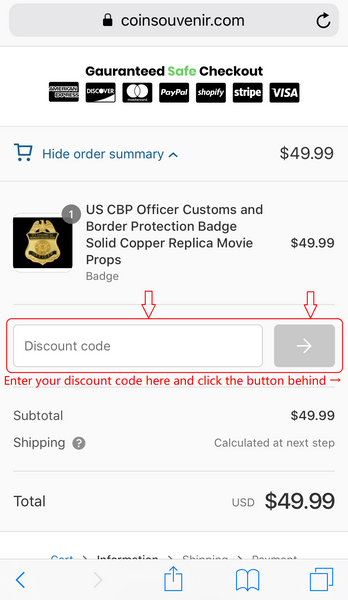 How to apply a discount code to your order? – Coin Souvenir