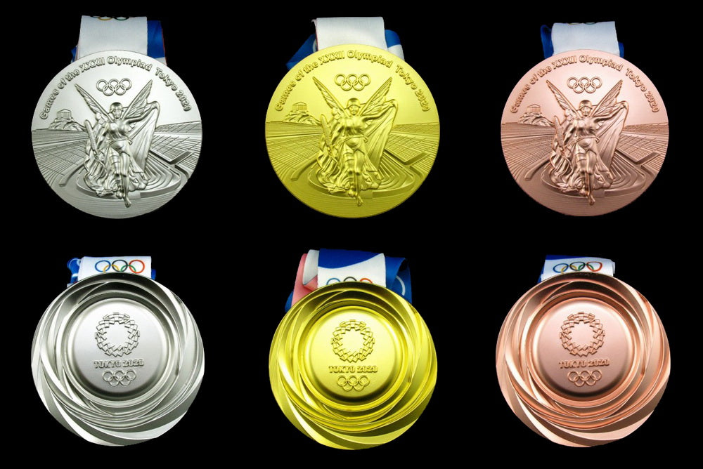 Tokyo 2020 Olympic Medals Gold Silver Bronze With Ribbons ...