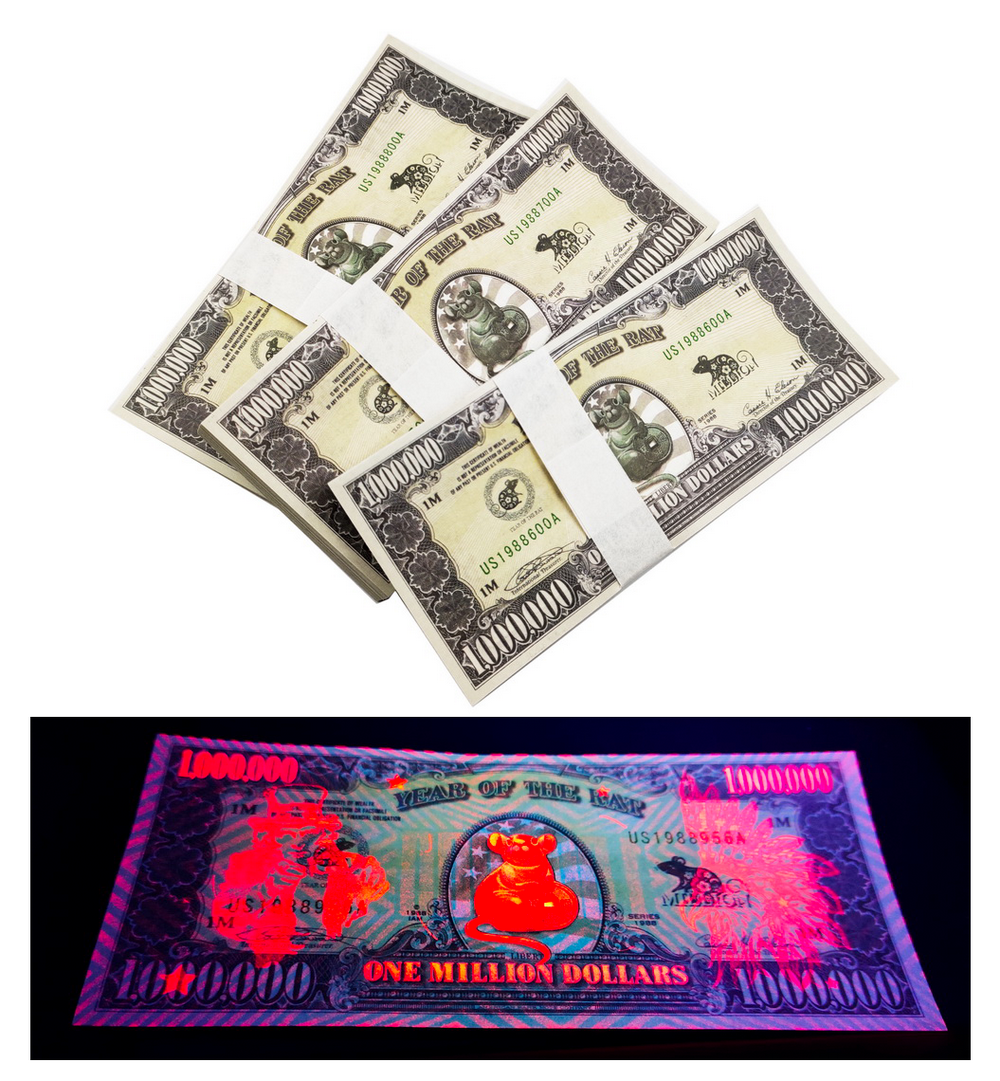 100 Pcs Of One Million Dollars 1 000 000 Fortune Rat Novelty Notes Ba Coin Souvenir