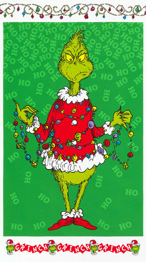 How the Grinch Stole Christmas 23" Panel - Quilting Fabric Supplier