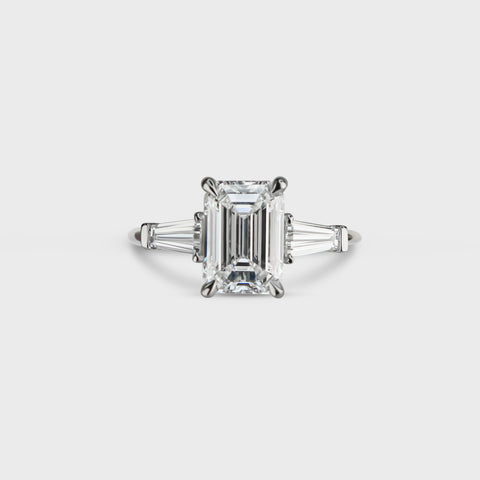 Emerald Cut Diamond with Tapered Baguettes