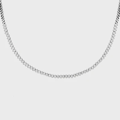 Bezel Set Oval Tennis Necklace