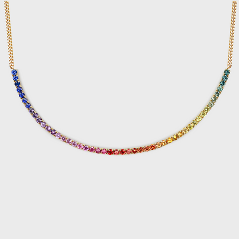 Rainbow Sapphire Choker Necklace