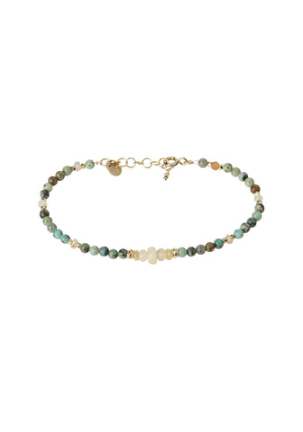 "Cliff" Bracelet In Vermeil, Opal And Turquoise