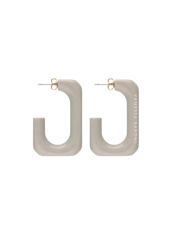 Earrings "Squared Single Small" Gray