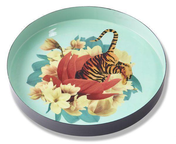 Sous Verre Tiger Flower Ganzaï - Sous Verre Original Rond Motif