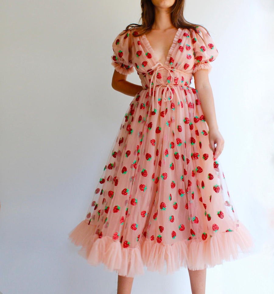 strawberry dress womens