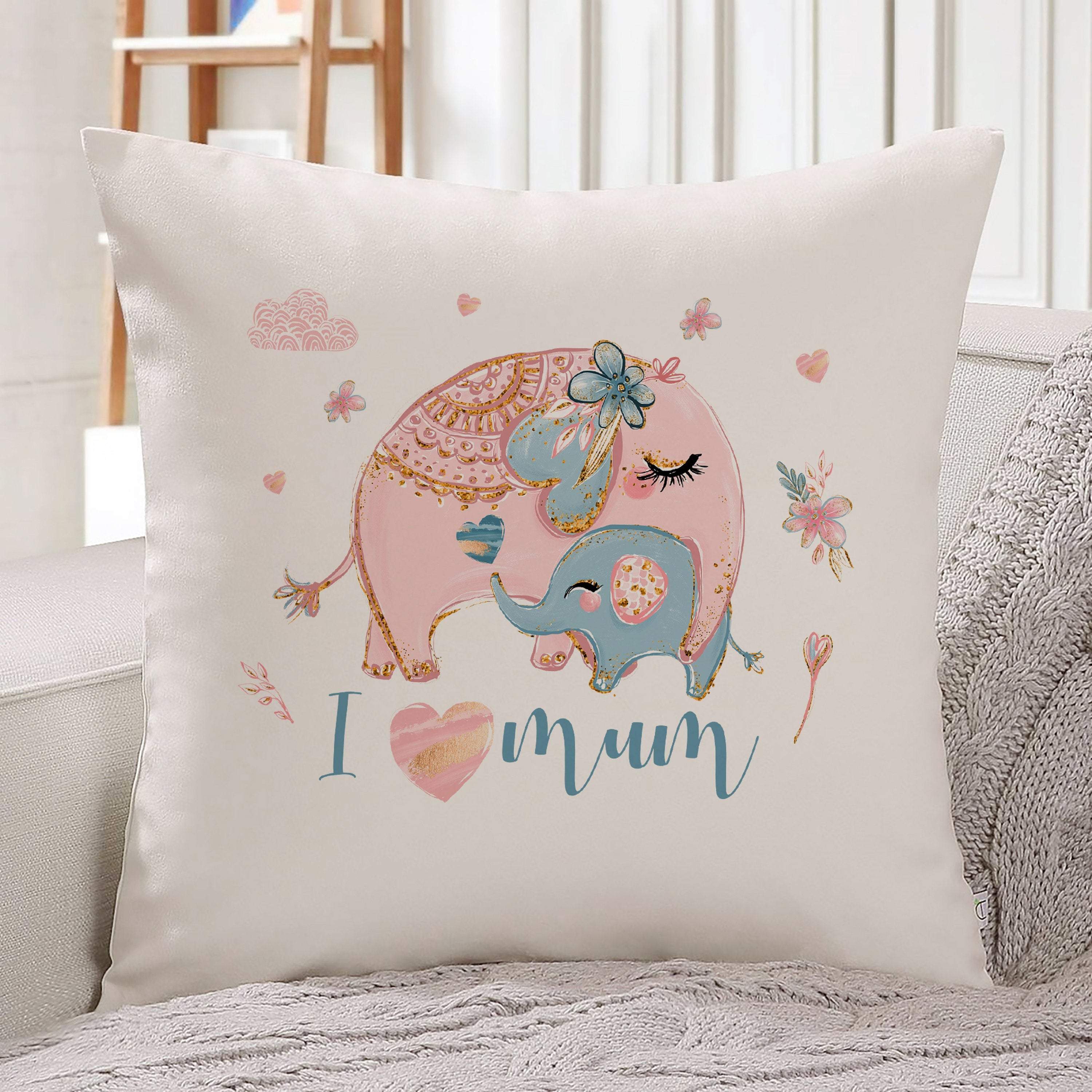 I Love You Mum Cushion Mother S Day Gift Mom And Baby Animals First Pomchick