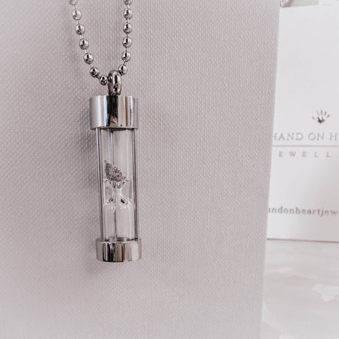 Hourglass Cremation Necklace