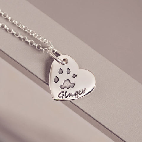 Dogs paw print charm necklace