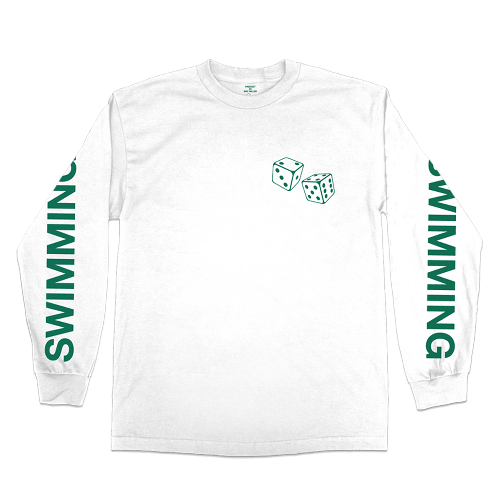 Swimming Dice Long-Sleeve Tee – White Mac Miller T-Shirt – Mac Miller Store