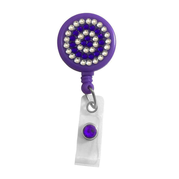 Prestige Medical ID Holder Rhinestone Purple Prestige Retracteze ID Holder