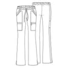 Cherokee Luxe 21100 Scrubs Pants Women's Low Rise Flare Leg Drawstring Cargo Pewter M