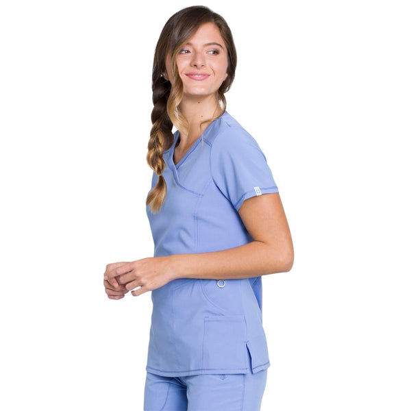 Cherokee Infinity 2625A Scrubs Top Women's Mock Wrap Ciel Blue 4XL