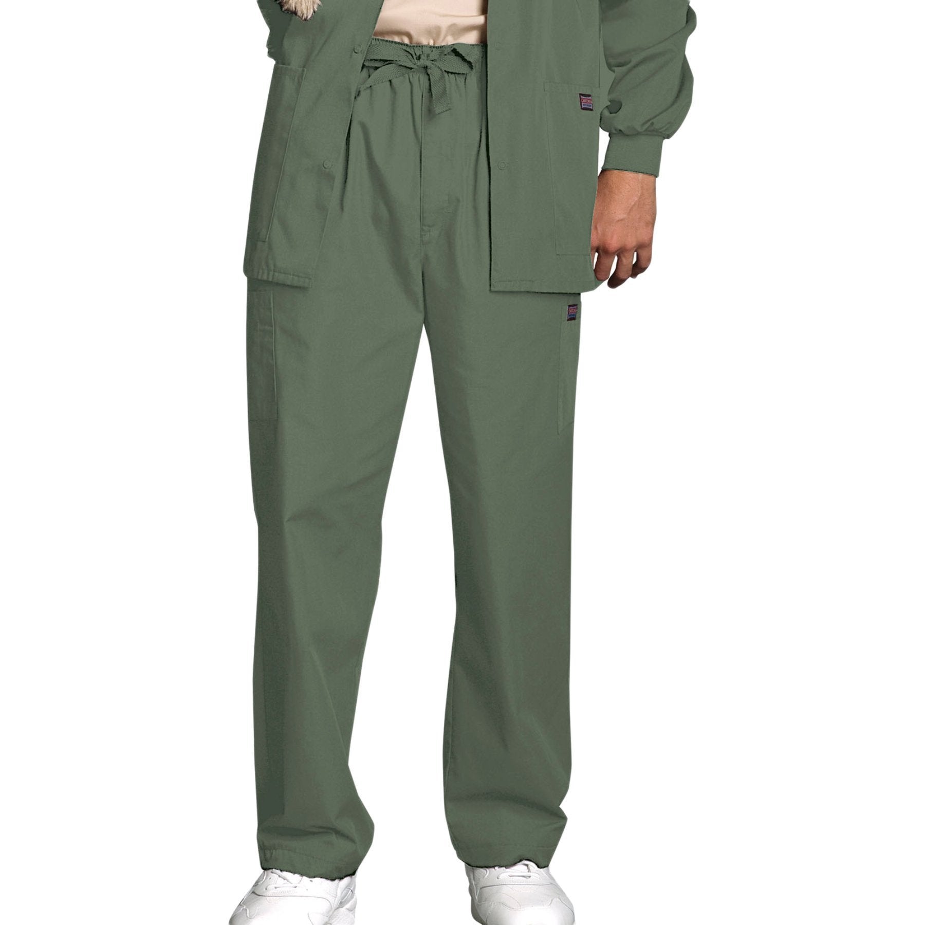 Cherokee Workwear 4000 Scrubs Pants Men's Drawstring Cargo Olive