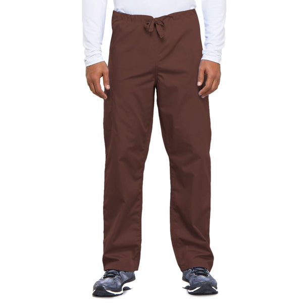 Cherokee Workwear 4100 Scrubs Pants Unisex Drawstring Cargo Chocolate 5XL