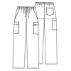 Cherokee Workwear Core Stretch 4243 Scrubs Pants Men's Drawstring Cargo White 3XL