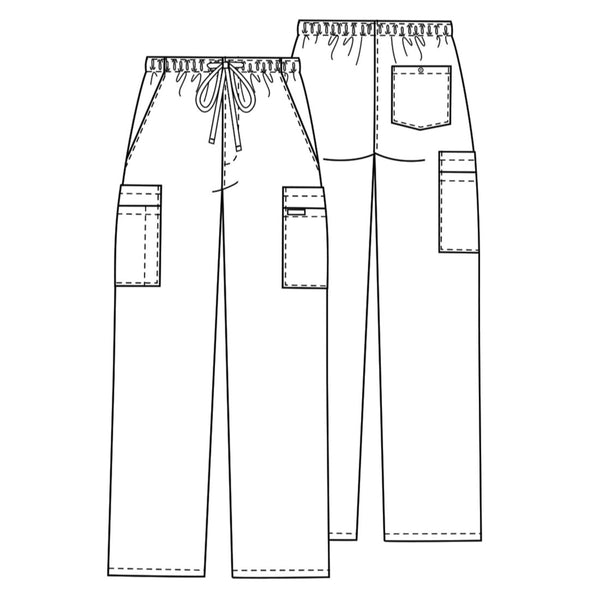 Cherokee Workwear Core Stretch 4243 Scrubs Pants Men's Drawstring Cargo White 3XL