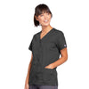 Cherokee Workwear 4770 Scrubs Top Women's Snap Front V-Neck Pewter 3XL