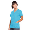 Cherokee Workwear 4770 Scrubs Top Women's Snap Front V-Neck Turquoise 3XL