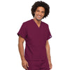 Cherokee Workwear 4777 Scrubs Top Unisex V-Neck Tunic. Wine 4XL