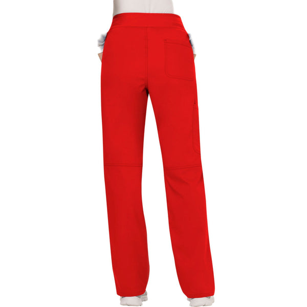 Cherokee Workwear Revolution WW110 Scrubs Pants Women's Mid Rise Straight Leg Pull-on Red 3XL