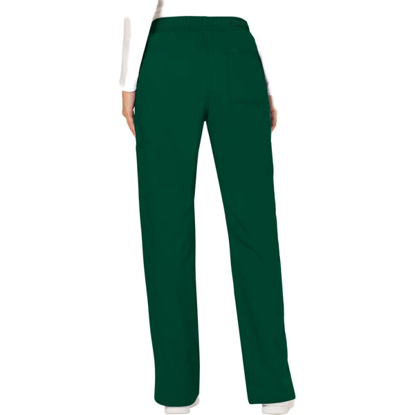 Cherokee Workwear Revolution WW120 Scrubs Pants Women's Mid Rise Flare Drawstring Hunter Green 3XL