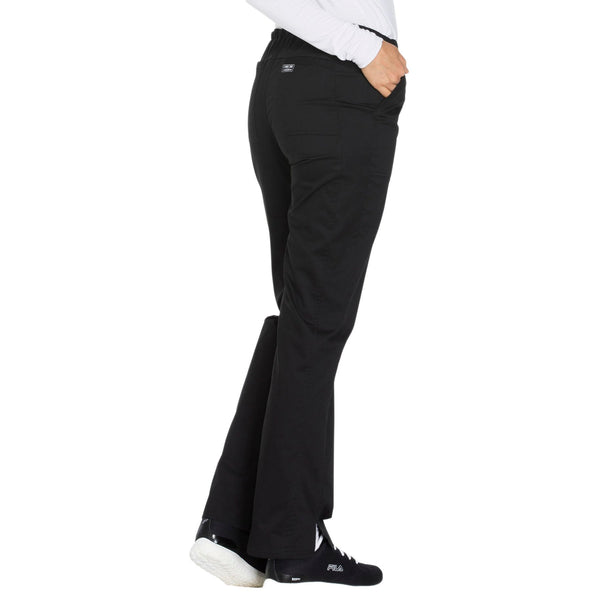 Cherokee Core Stretch WW130 Scrubs Pants Women's Mid Rise Straight Leg Drawstring Black 3XL