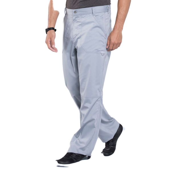 Cherokee Workwear Revolution WW140 Scrubs Pants Men's Fly Front Grey 4XL