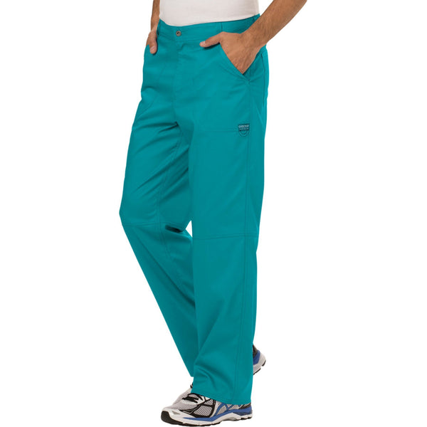 Cherokee Workwear Revolution WW140 Scrubs Pants Men's Fly Front Teal Blue 4XL