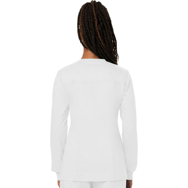 Cherokee Workwear Revolution WW310 Scrubs Jacket Women's Snap Front Warm-up White 3XL