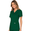 Cherokee Workwear Revolution WW610 Scrubs Top Women's Mock Wrap Hunter Green 4XL