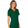 Cherokee Workwear Revolution WW610 Scrubs Top Women's Mock Wrap Hunter Green 5XL