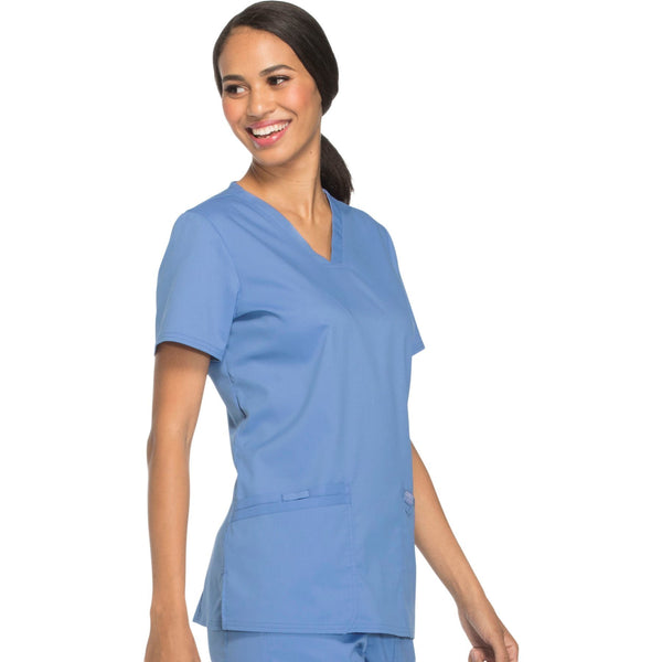 Cherokee Workwear Revolution WW620 Scrubs Top Women's V-Neck Ciel Blue 5XL