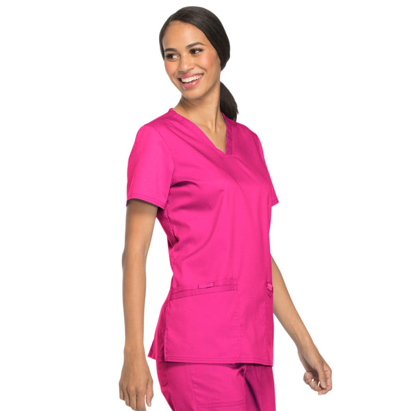 Cherokee Workwear Revolution WW620 Scrubs Top Women's V-Neck Electric Pink 5XL