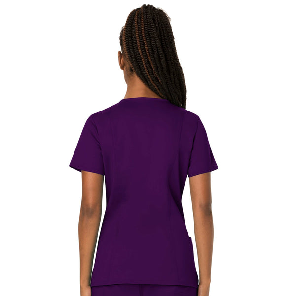 Cherokee Workwear Revolution WW620 Scrubs Top Women's V-Neck Eggplant 3XL