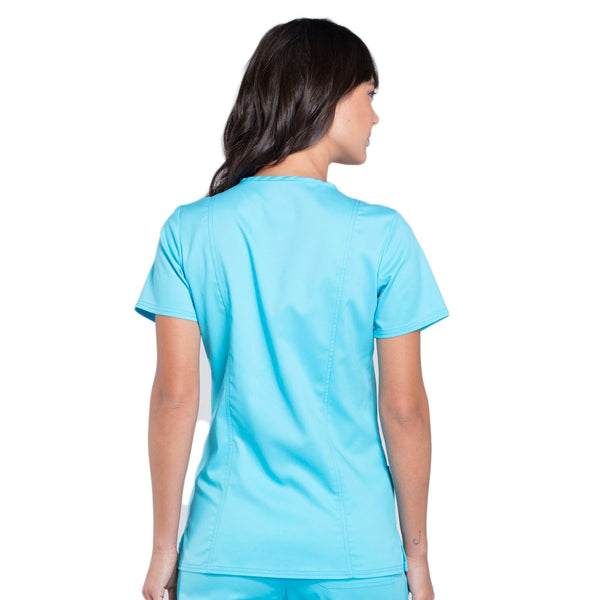 Cherokee Workwear Revolution WW620 Scrubs Top Women's V-Neck Turquoise 3XL