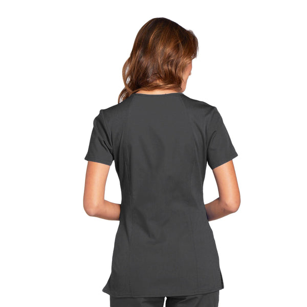 Cherokee Workwear WW645 Scrubs Top Women's V-Neck Pewter 3XL