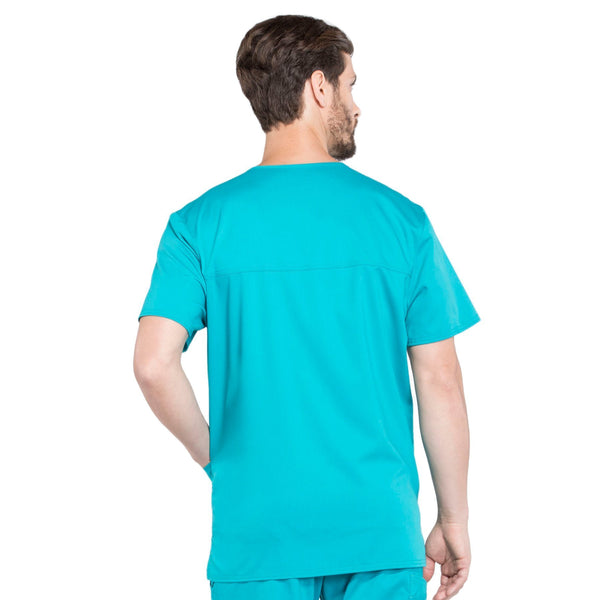 Cherokee Workwear Revolution WW670 Scrubs Top Men's V-Neck Teal Blue 3XL