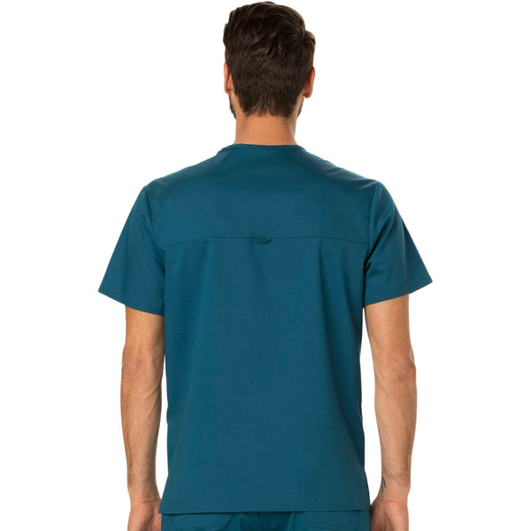 Cherokee Workwear Revolution WW690 Scrubs Top Men's V-Neck Caribbean Blue 3XL