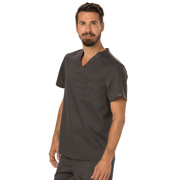 Cherokee Workwear Revolution WW690 Scrubs Top Men's V-Neck Pewter 4XL