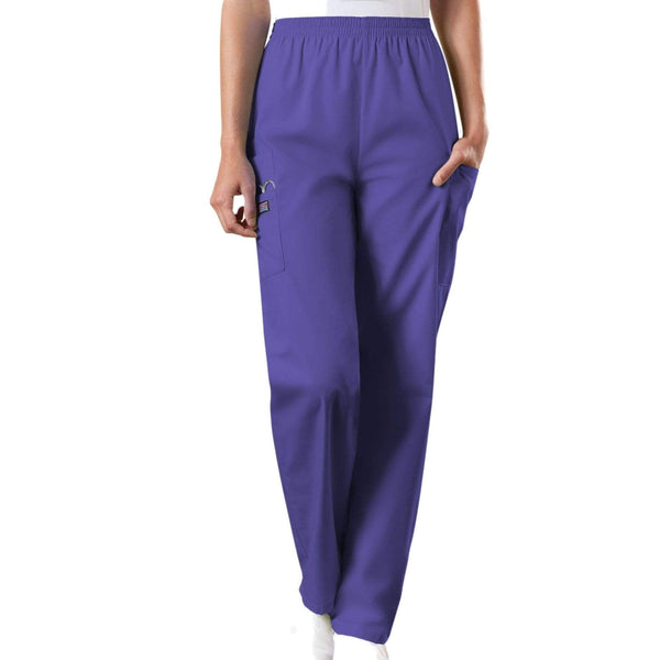 Cherokee Scrubs Pants 2XL / Regular Length Cherokee Workwear 4200 Scrubs Pants Women's Natural Rise Tapered Pull-On Cargo Grape