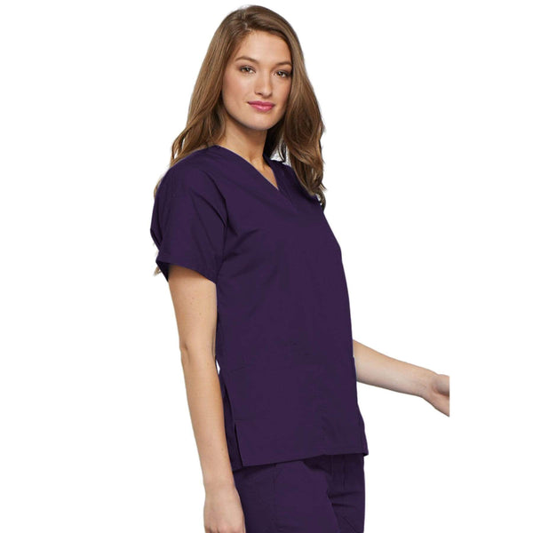 Cherokee Scrubs Top Cherokee Workwear 4700 Scrubs Top Women's V-Neck Eggplant