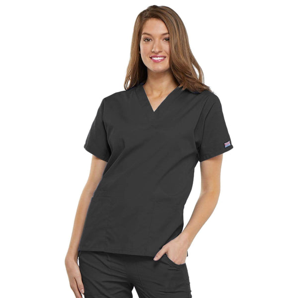 Cherokee Scrubs Top 2XL Cherokee Workwear 4700 Scrubs Top Women's V-Neck Pewter