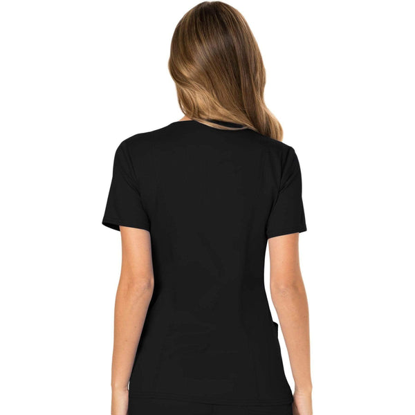 Cherokee Scrubs Top Cherokee Workwear Revolution WW610 Scrubs Top Women's Mock Wrap Black