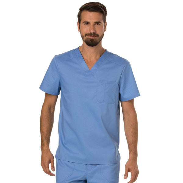 Cherokee Scrubs Top 2XL Cherokee Workwear Revolution WW690 Scrubs Top Men's V-Neck Ceil Blue