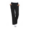 Cherokee Scrub Pants Flexibles (Contrast Black) Mid Rise Knit Waist Pull-On Pant Black Pant